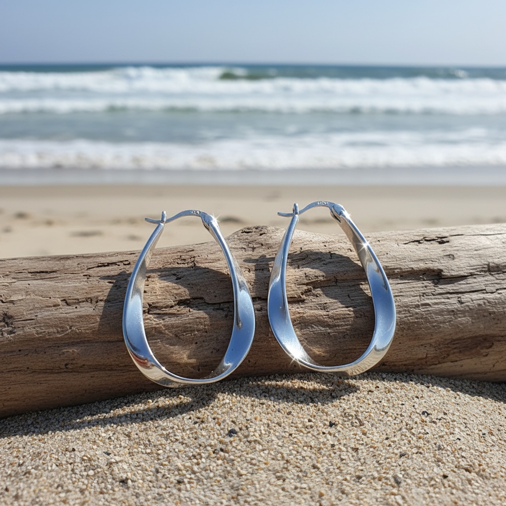 Women's Elegant S925 Silver Mobius Twist Design Earrings